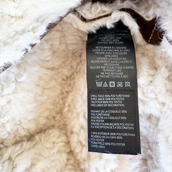 New Free People Andies Suede Vegan Embroidered Fleece Lined Jacket Brown XS - Picture 11 of 17